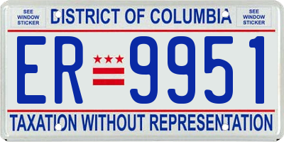 DC license plate ER9951