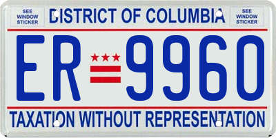 DC license plate ER9960