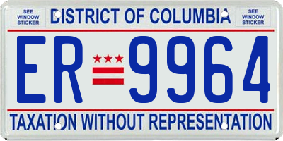 DC license plate ER9964