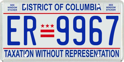 DC license plate ER9967