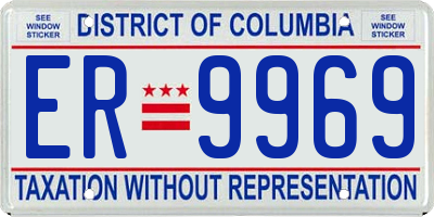 DC license plate ER9969