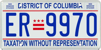 DC license plate ER9970