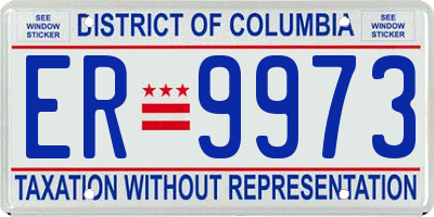 DC license plate ER9973