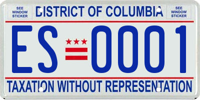 DC license plate ES0001
