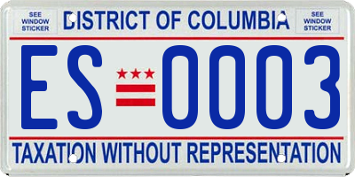 DC license plate ES0003