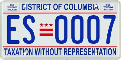 DC license plate ES0007