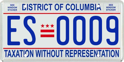 DC license plate ES0009