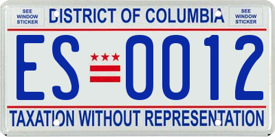 DC license plate ES0012