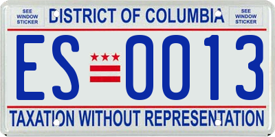 DC license plate ES0013