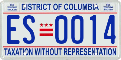DC license plate ES0014