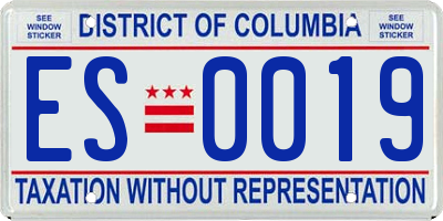 DC license plate ES0019