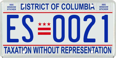DC license plate ES0021