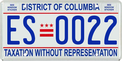 DC license plate ES0022