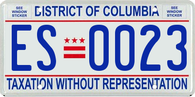 DC license plate ES0023
