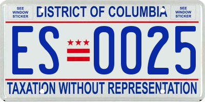 DC license plate ES0025