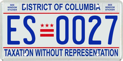 DC license plate ES0027