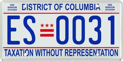 DC license plate ES0031