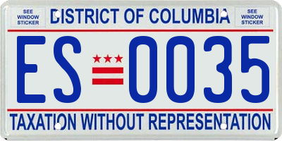 DC license plate ES0035