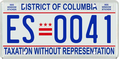 DC license plate ES0041