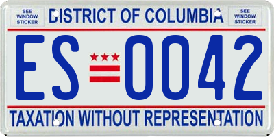 DC license plate ES0042