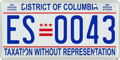 DC license plate ES0043