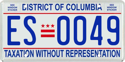 DC license plate ES0049