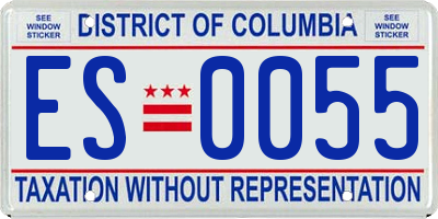 DC license plate ES0055