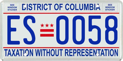DC license plate ES0058