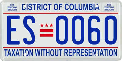 DC license plate ES0060