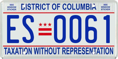 DC license plate ES0061