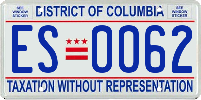 DC license plate ES0062