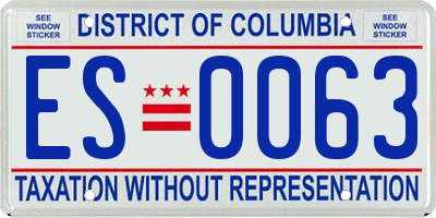 DC license plate ES0063
