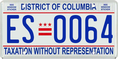DC license plate ES0064