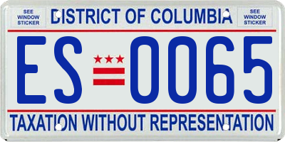 DC license plate ES0065