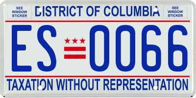 DC license plate ES0066