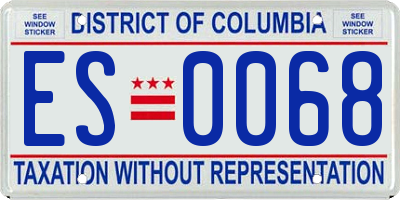 DC license plate ES0068