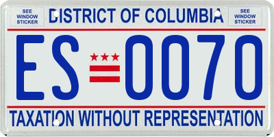 DC license plate ES0070