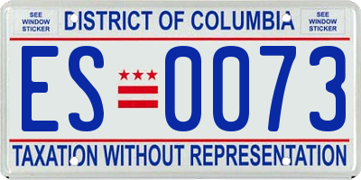DC license plate ES0073