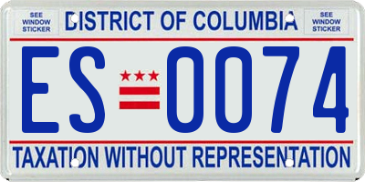 DC license plate ES0074