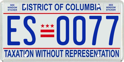DC license plate ES0077