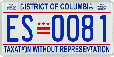 DC license plate ES0081