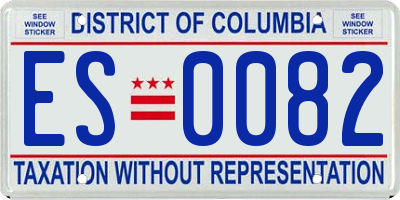 DC license plate ES0082