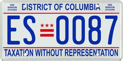 DC license plate ES0087