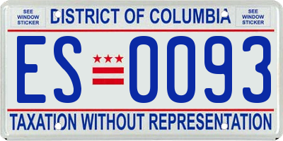 DC license plate ES0093