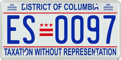 DC license plate ES0097