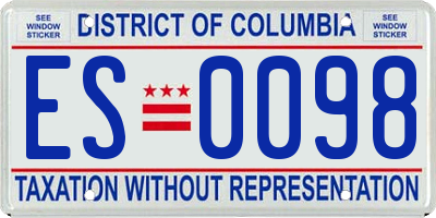 DC license plate ES0098