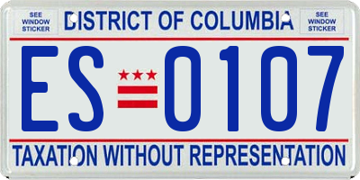 DC license plate ES0107