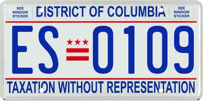 DC license plate ES0109