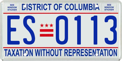 DC license plate ES0113