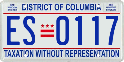 DC license plate ES0117